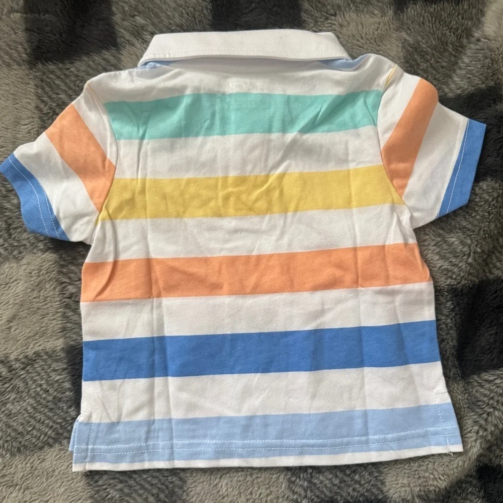 NWT The Children’s Place Colorful Striped Kids Polo Shirt 12-18 months
